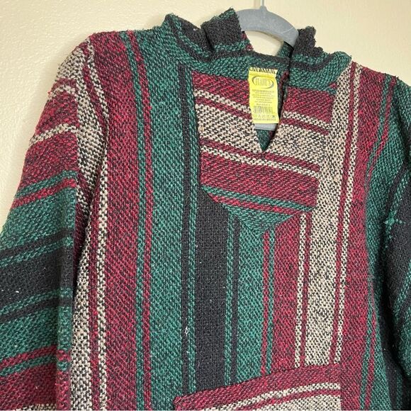 Franks Textiles Mexican Baja Drug Rug Surf Poncho Hoodie Adult Large Unisex - Picture 2 of 12